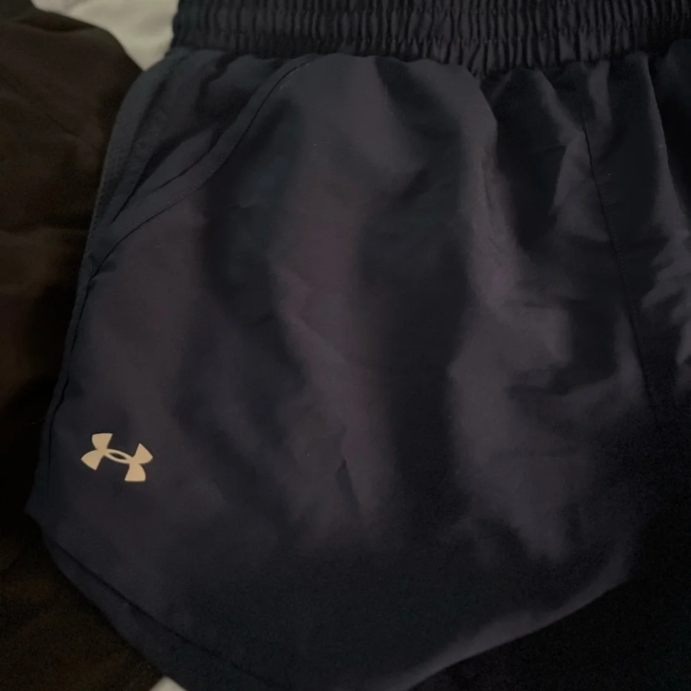 Under Armour Black and Navy Shorts Women’s Medium - Picture 2 of 5